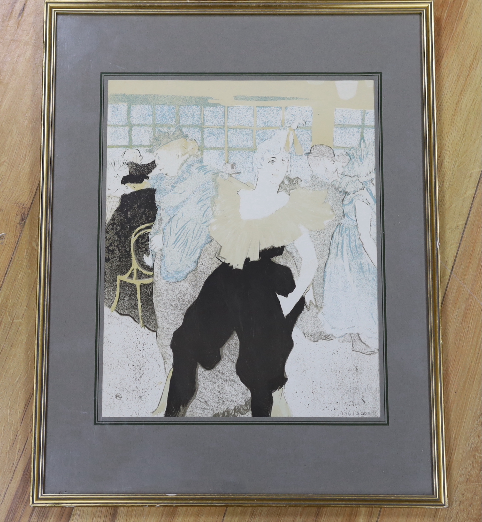 After Henri de Toulouse Lautrec (French, 1864-1901), lithograph, 'Clownesse', limited edition 156/5000, embossed blind stamp, 38.5 x 30.5cm